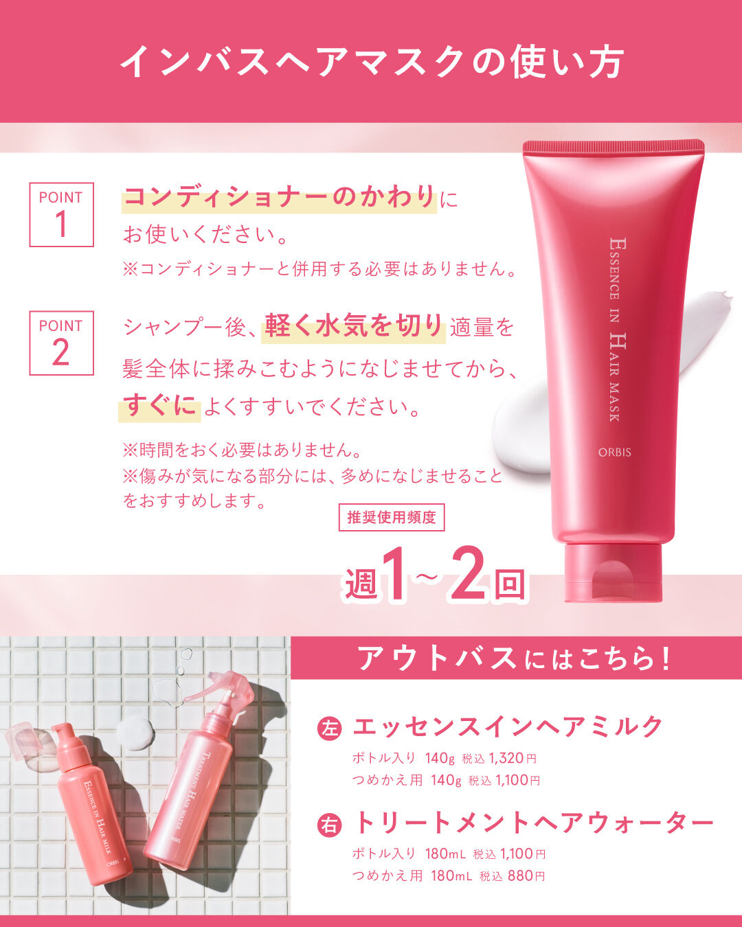ORBIS「エッセンスインヘアマスク　サンリオキャラクターズ 限定コラボデザイン　　200g」|コンディショナー・トリートメント|