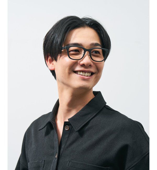  「ウェリントン型 メガネ | レザー調 ラバーテンプル ズレ落ち防止 メンズ ビジネス レンズ交換券付」|メガネ|