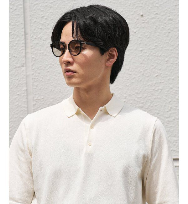  「SUNCUTGlasses/UV100%CUT サングラス レザー調 ラバーテンプル 紫外線対策 UV対策 UVカット ズレ落ち防止」|サングラス|