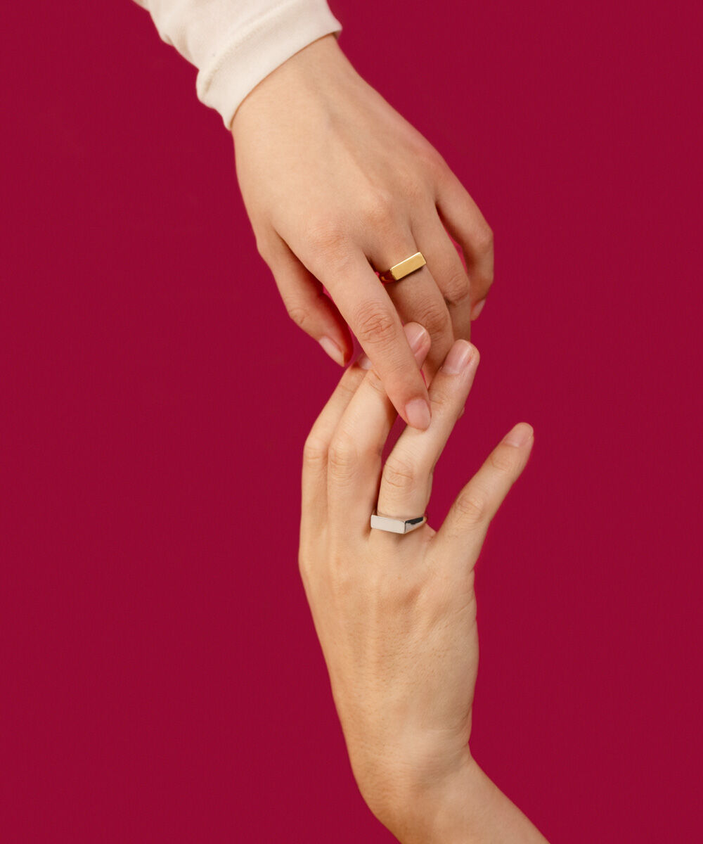 NOIR DE POUPEE「Two as one silver925 シグネットワイドリング　ペア」|リング|