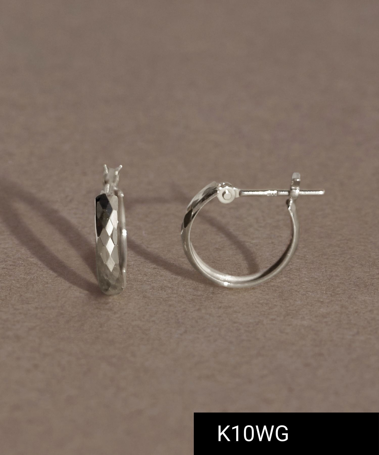 JUPITER「【K10】ダイヤモンドカットフープピアス シルバー」|ピアス|シルバー