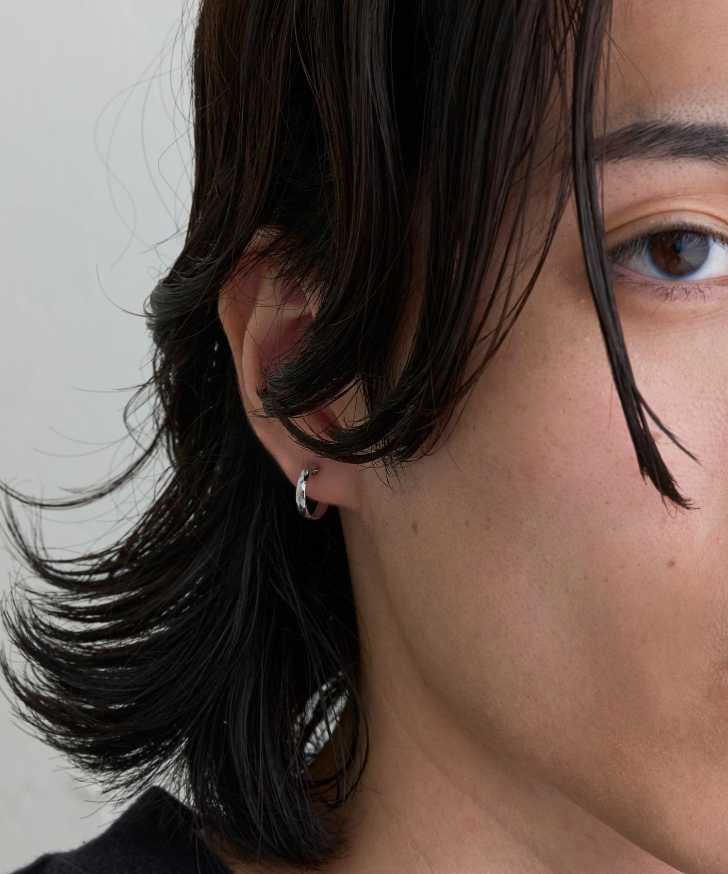 JUPITER「【K10】ダイヤモンドカットフープピアス シルバー」|ピアス|