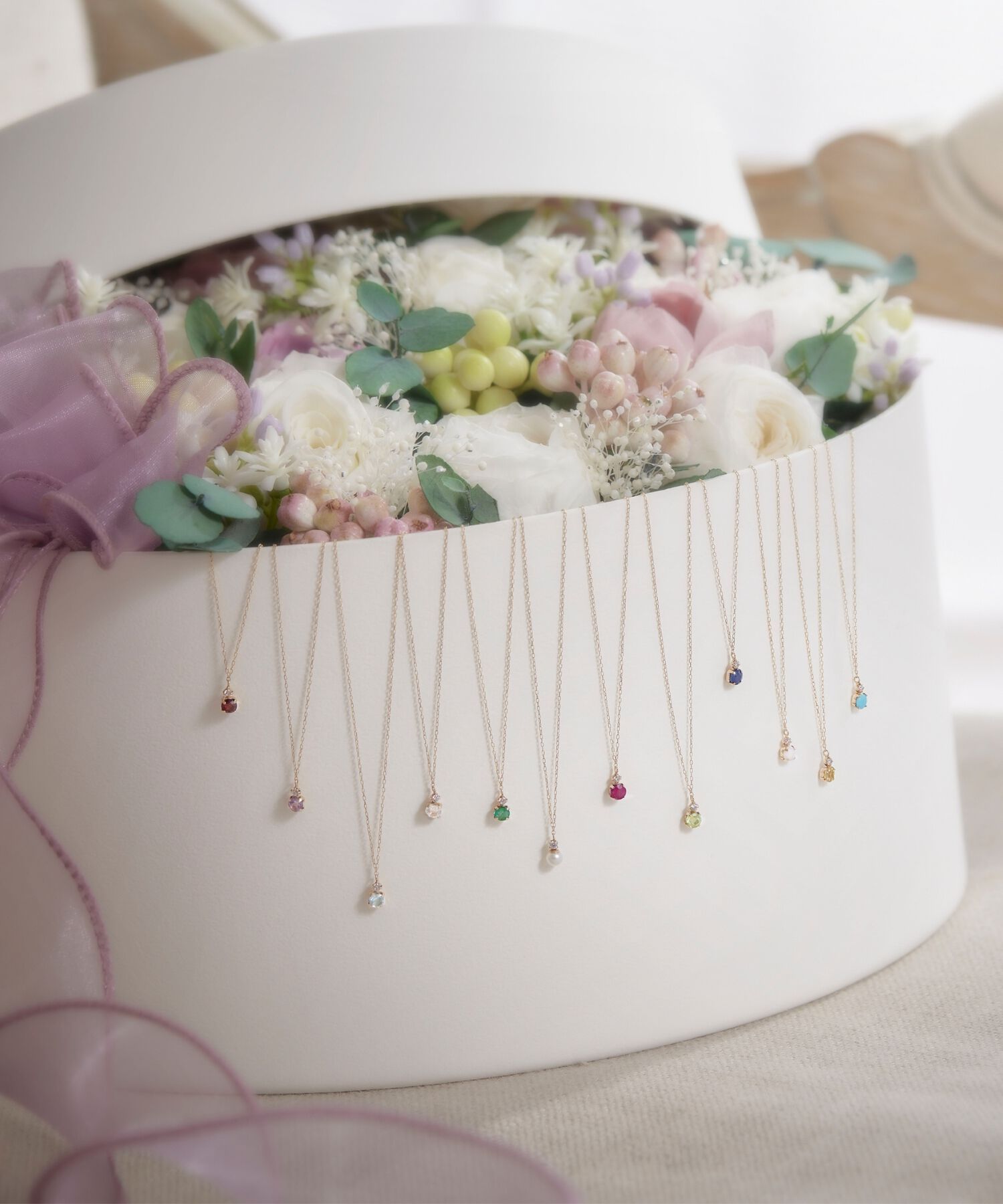 Phoebe「【K10】ジュエルラックネックレス　ガーネット/BOX付き」|ネックレス|