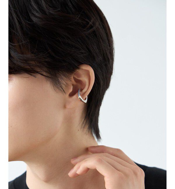 ete「[カラーリスト] ビジュー リバーシブル イヤーカフ プラチナム」|イヤーカフ|