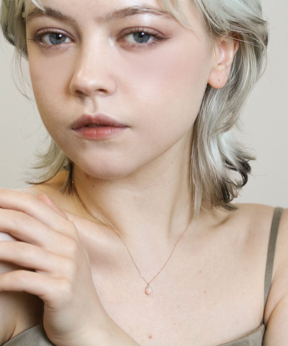  「オパール ペアシェイプ ネックレス | K10YG」|ネックレス|