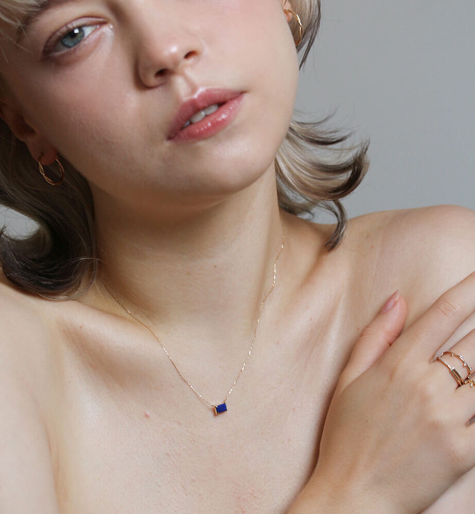  「カラーストーン ネックレス | K10YG」|ネックレス|