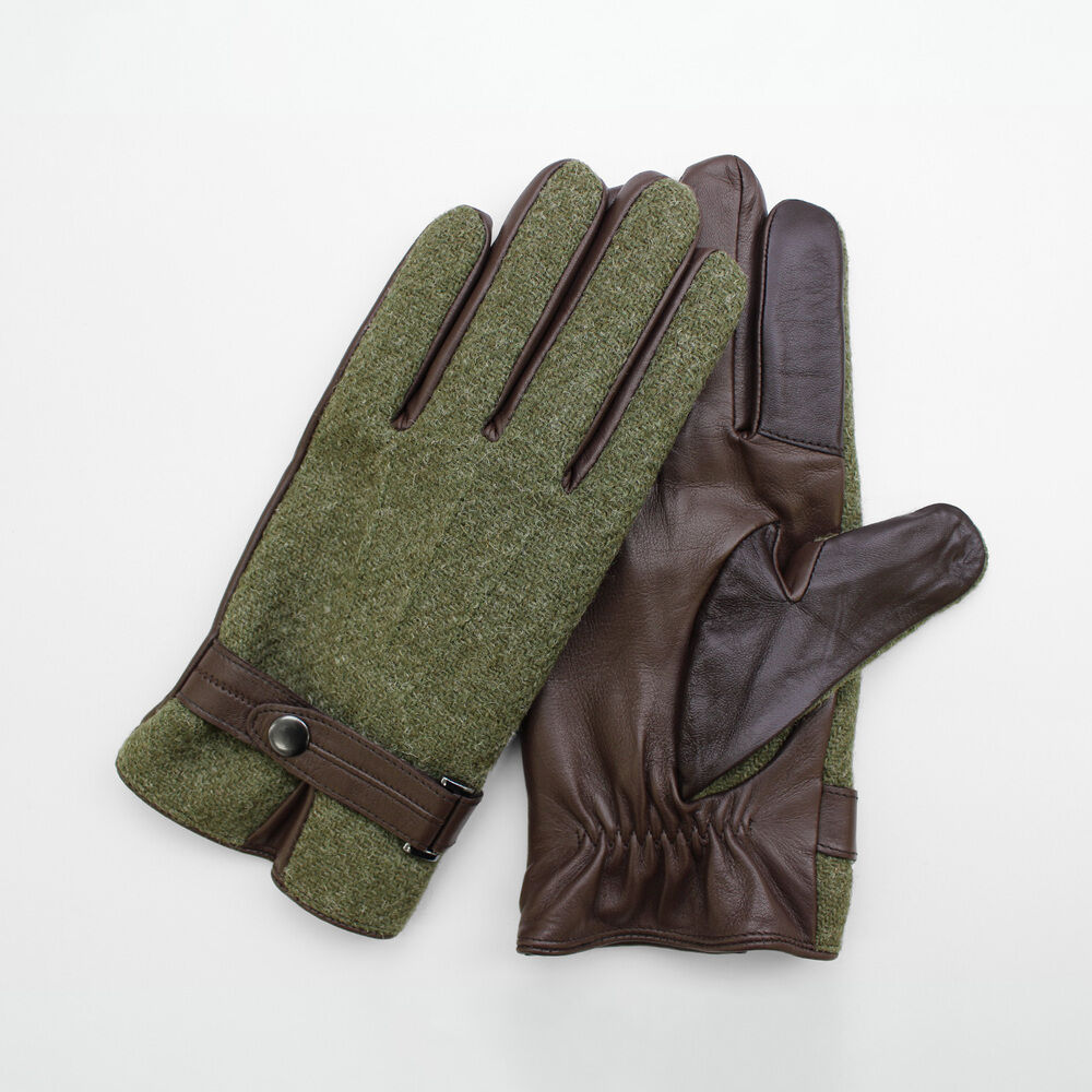 BACKYARD FAMILY「ハリスツイード 手袋 メンズ 通販 Harris Tweed グローブ スマートフォン対応」|手袋|グリーン1