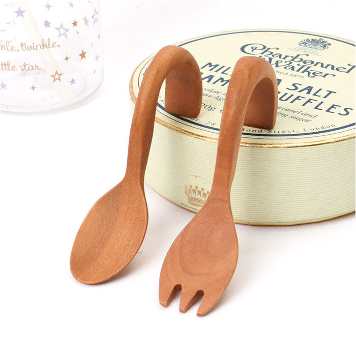 BACKYARD FAMILY「ベビー スプーン フォークセット 通販 木製 ベビースプーン ベビーフォーク 赤ちゃん ベビー食器」|食器・キッチングッズ|