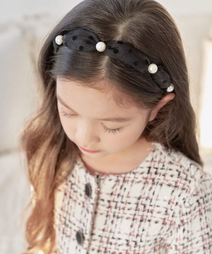 BACKYARD FAMILY「リボン カチューシャ キッズ パール 通販 ヘッドドレス 髪飾り 女の子 子供 子ども こども」|その他|