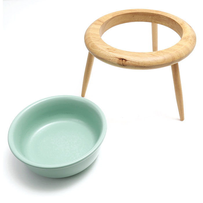 BACKYARD FAMILY「フードボウル 高さがある 通販 猫 犬 木製 陶器 高さ調整 フードボール フードスタンド」|その他|