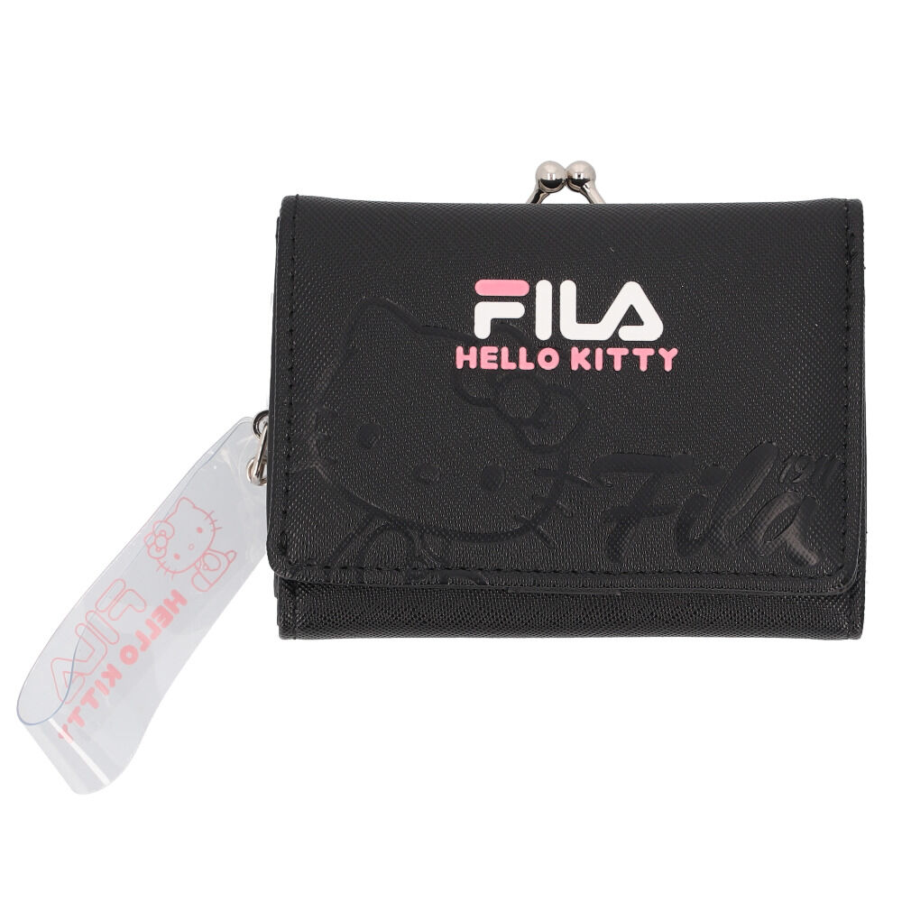 BACKYARD FAMILY「サンリオ 二つ折り財布 sanrio 通販 フィラ FILA 財布 がま口コンパクト財布 お財布」|財布|ブラック1