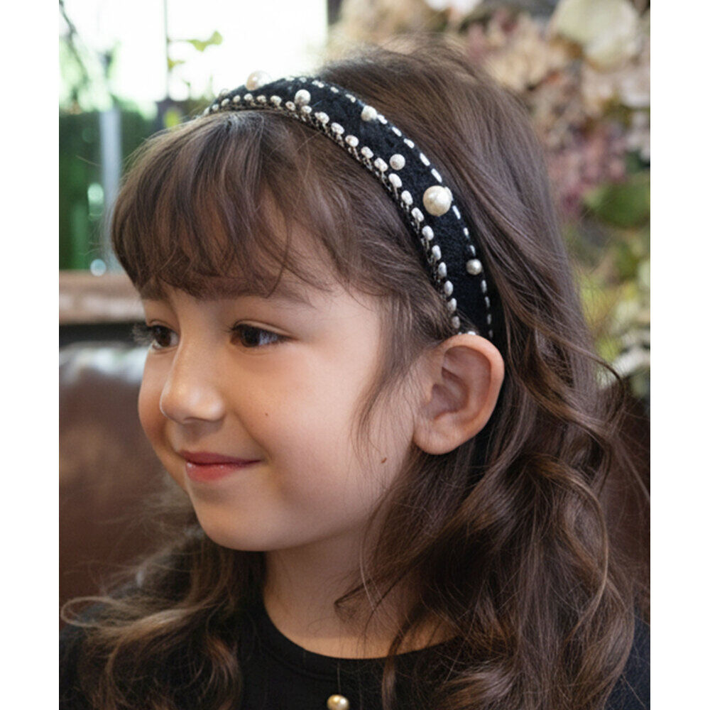 BACKYARD FAMILY「Rora カチューシャ キッズ 通販 リリス パール 髪飾り 髪留め 髪どめ ヘアアクセサリー」|その他|ブラック1