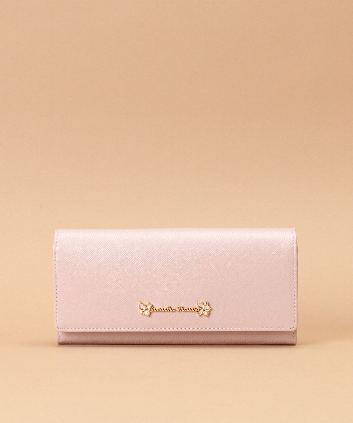 Samantha Thavasa「ラメレザービジュー 長財布」|財布|ベビーピンク