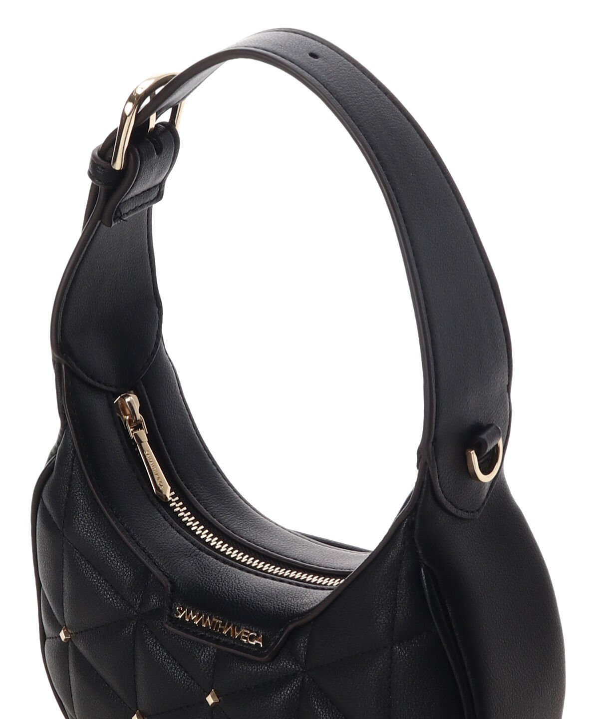 Samantha Vega「キルティングスタッズハーフムーンバッグ」|ハンドバッグ|