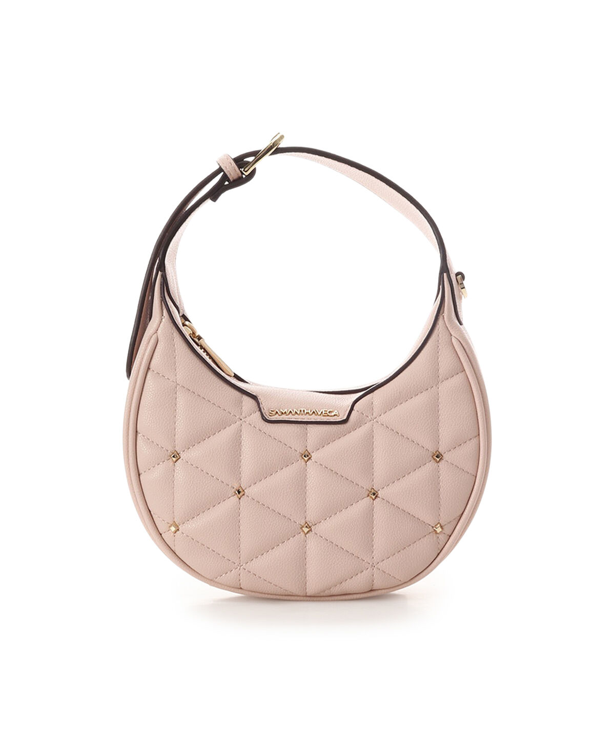 Samantha Vega「キルティングスタッズハーフムーンバッグ」|ハンドバッグ|