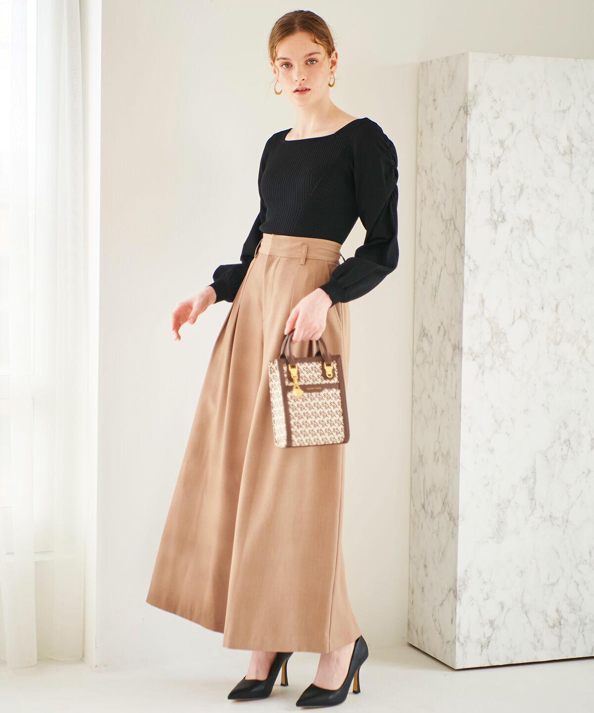 アンドクチュール「スーパーワイドパンツ」|その他|ブラウン