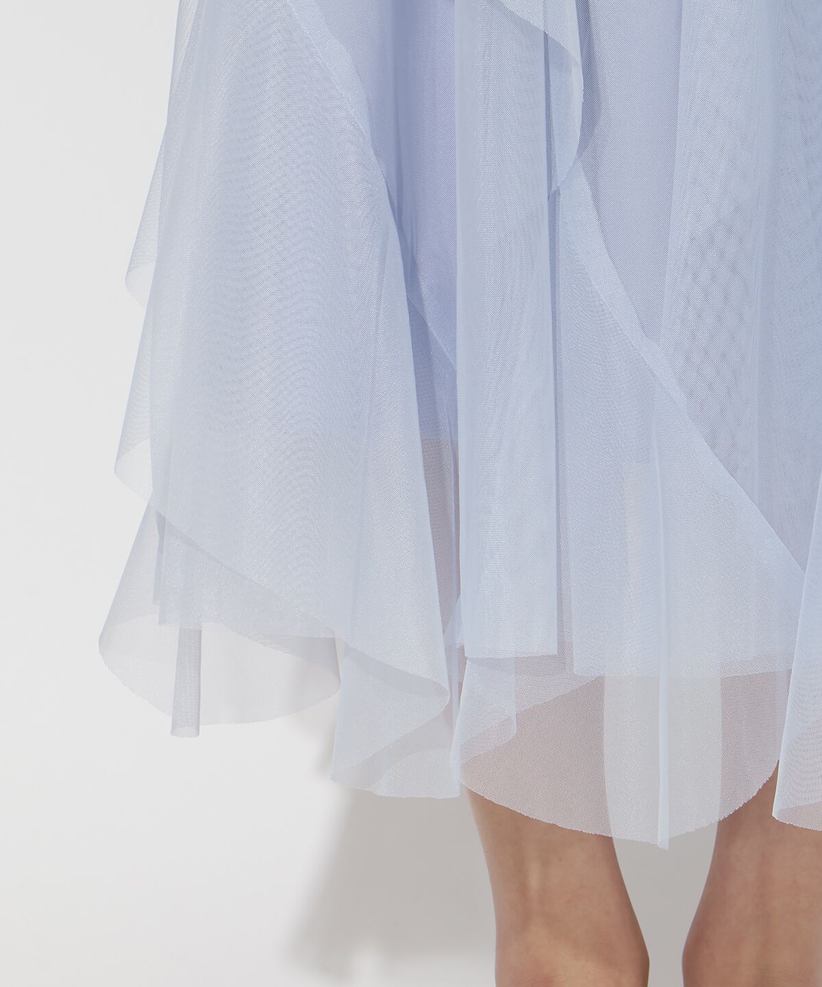 アンドクチュール「ラッフルフリルチュールスカート」|フレア|