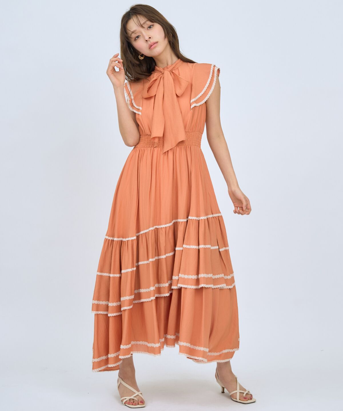 アンドクチュール「レーストリミングティアードワンピース」|ワンピース|