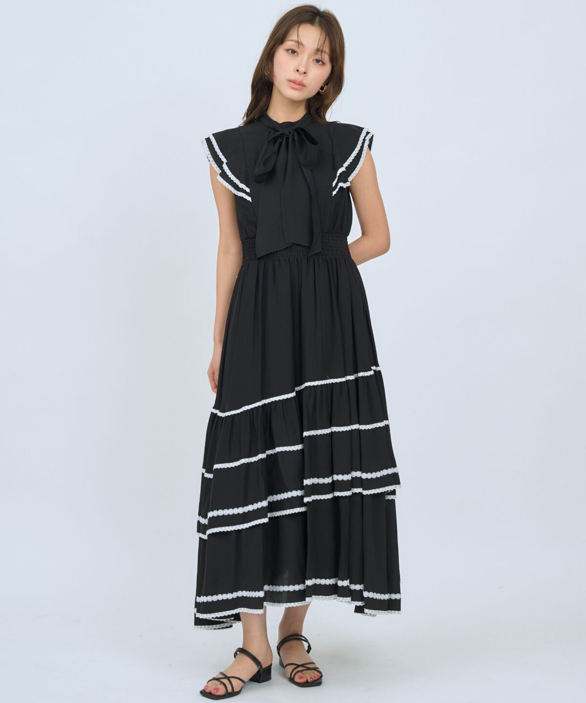 アンドクチュール「レーストリミングティアードワンピース」|ワンピース|