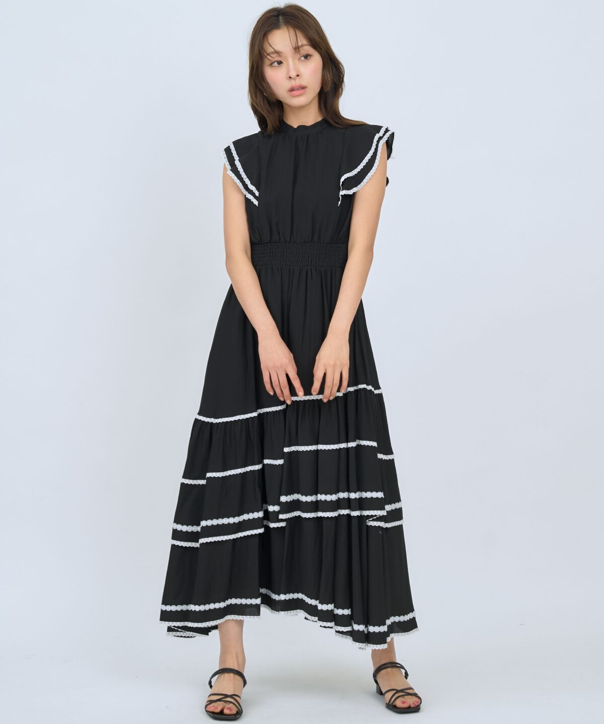 アンドクチュール「レーストリミングティアードワンピース」|ワンピース|