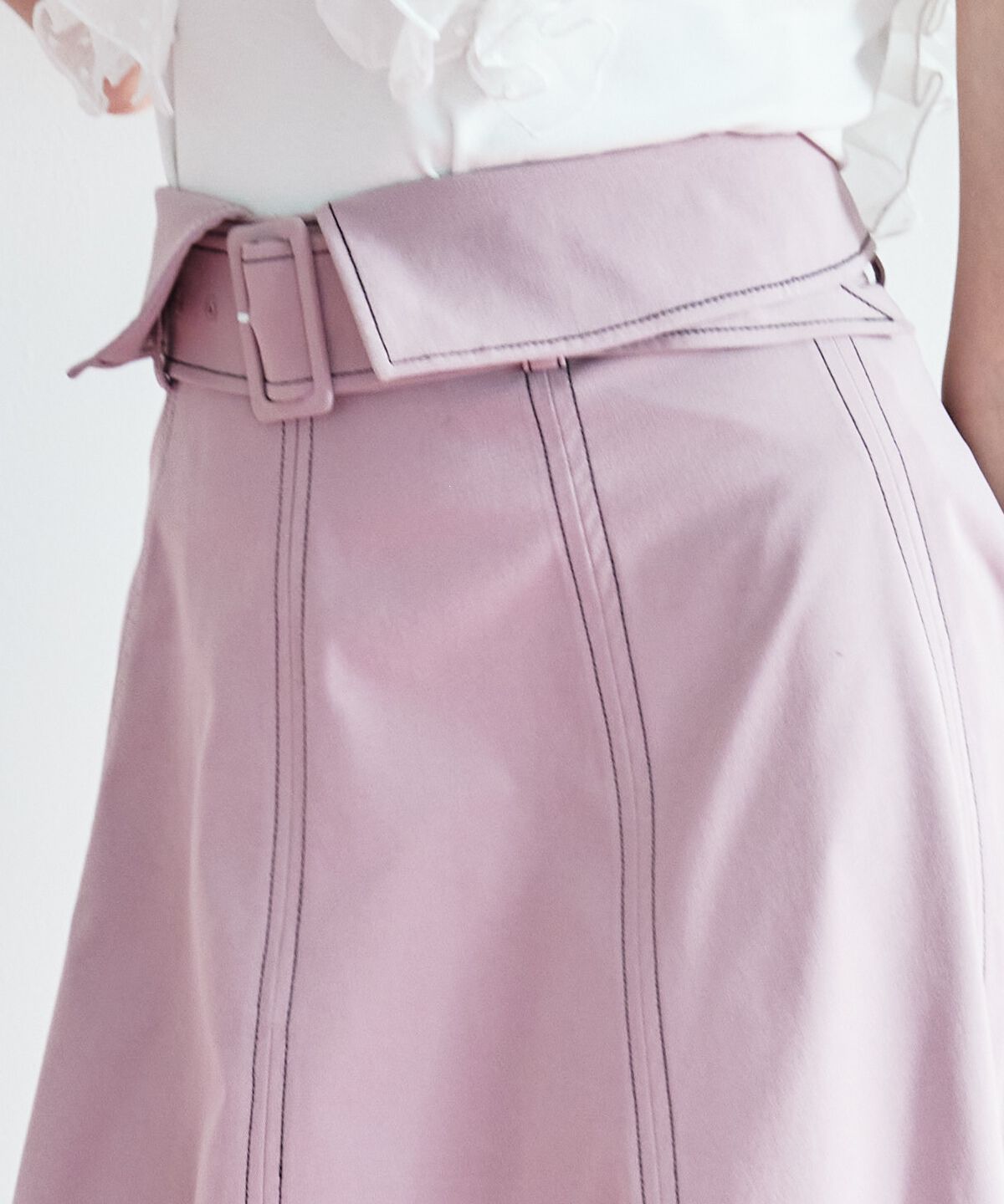 REDYAZEL「ステッチカラーフレアスカート」|フレア|