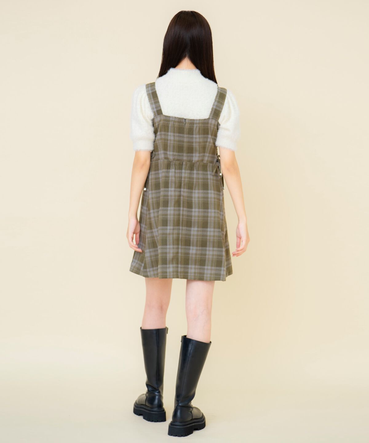 REDYAZEL「チェックドロストミニワンピース」|ワンピース|