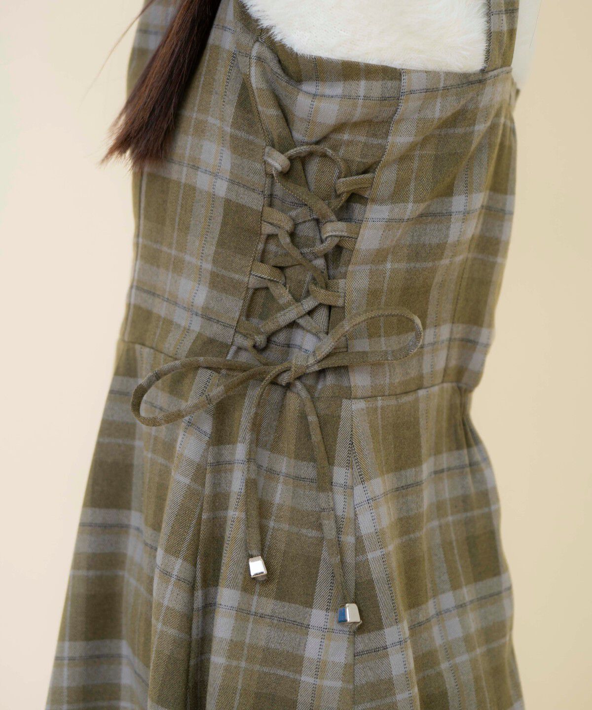 REDYAZEL「チェックドロストミニワンピース」|ワンピース|