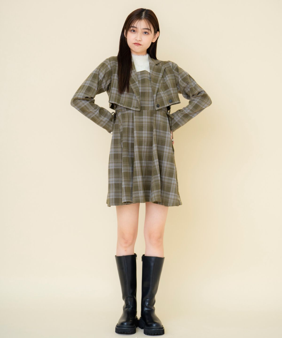 REDYAZEL「チェックショートジャケット」|テーラードジャケット|