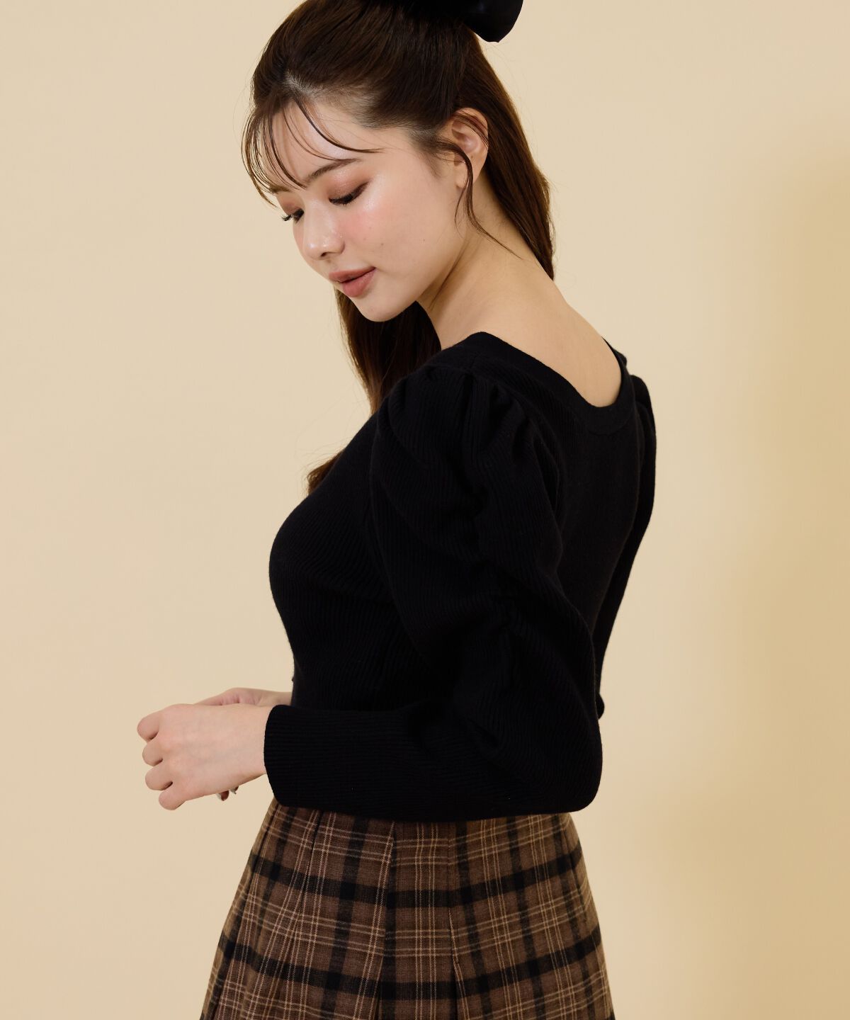 REDYAZEL「ボリュームショルダーリブカーディガン」|カーディガン|