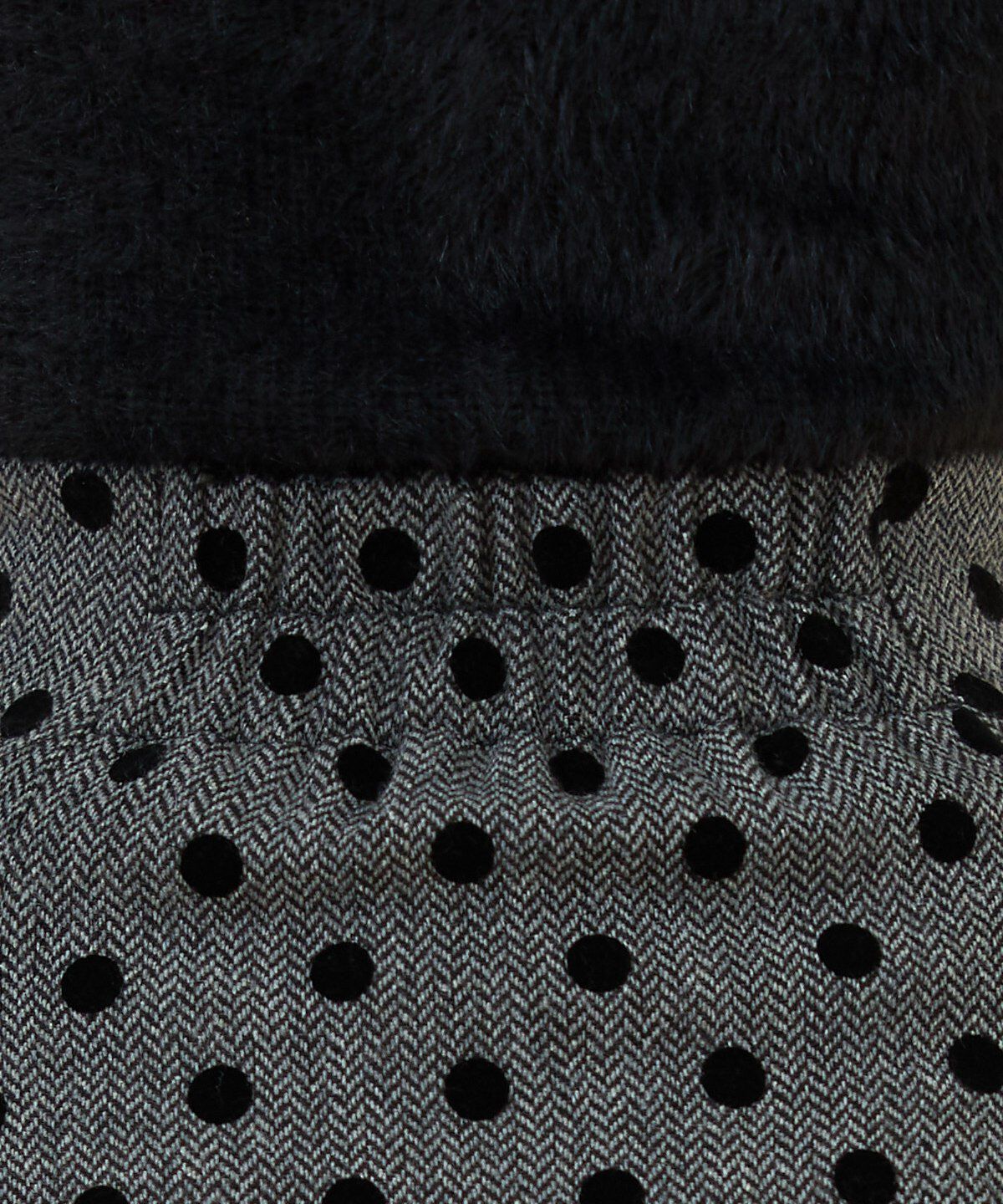 REDYAZEL「ドットフロッキーボックスプリーツミニスカート」|フレア|