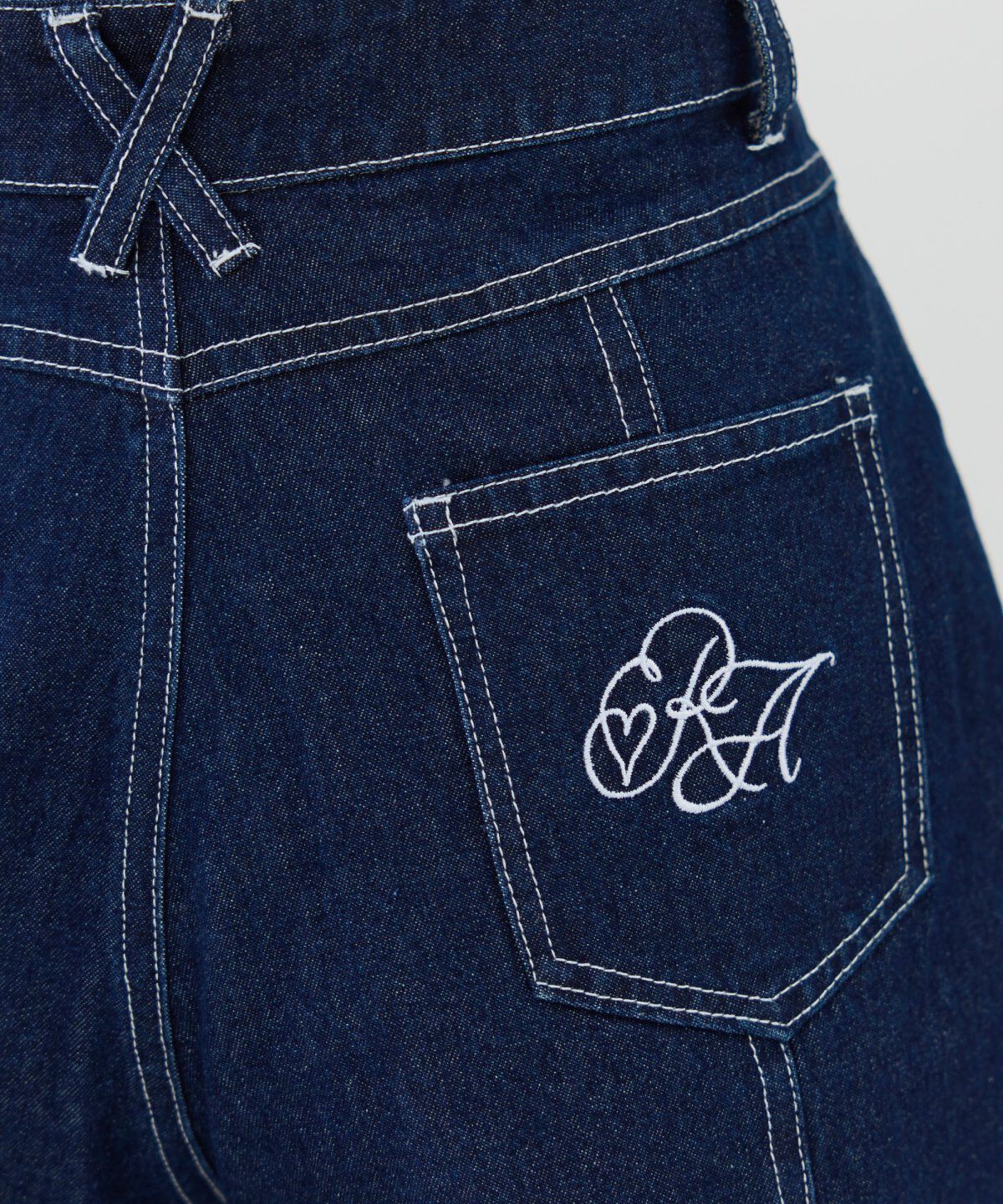 REDYAZEL「ロゴ刺繍タックデニムパンツ」|デニム|