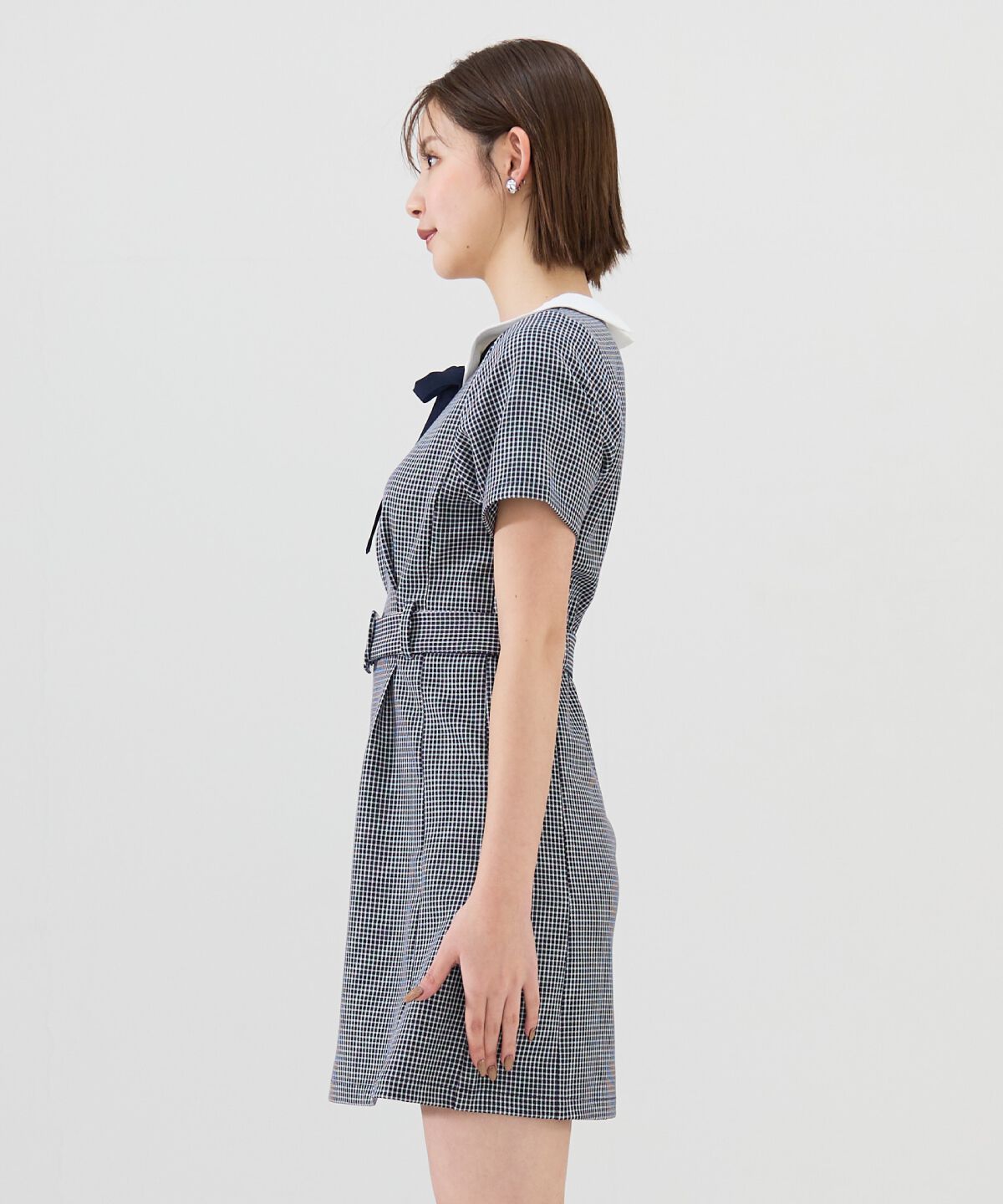 REDYAZEL「ギンガムチェック襟つきミニワンピース」|ワンピース|