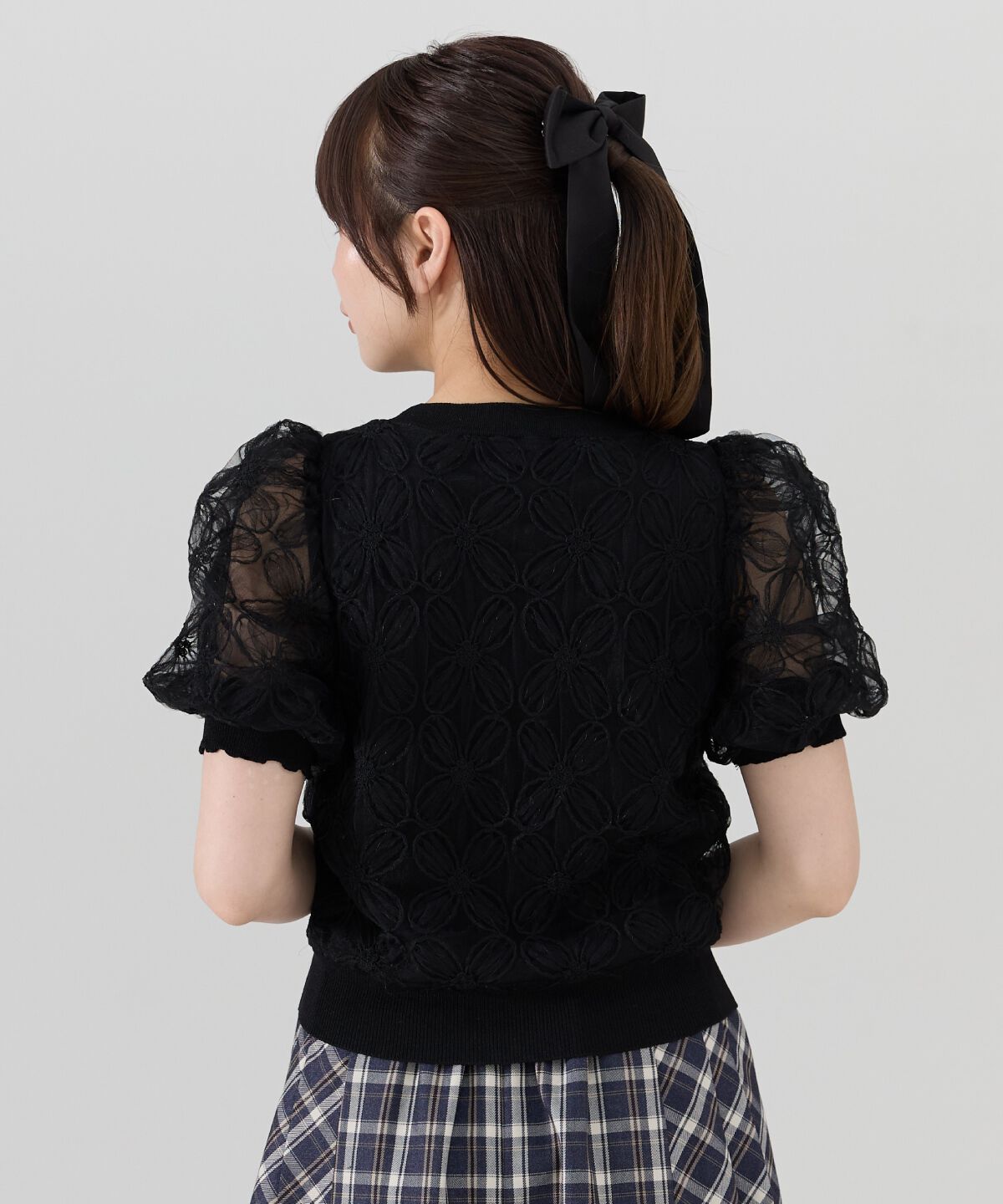 REDYAZEL「フラワーチュールドッキングニットトップス」|ニット・セーター|