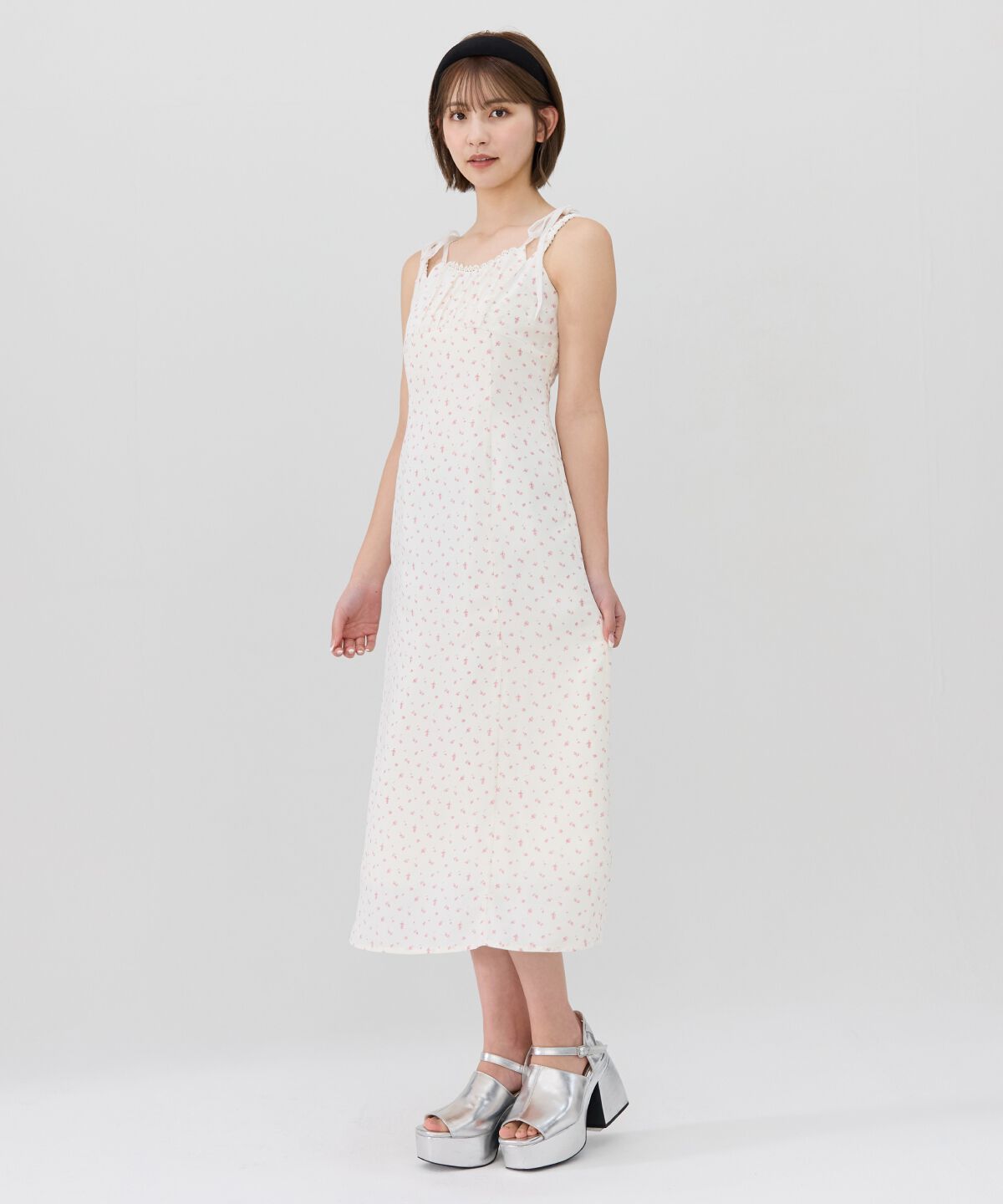 REDYAZEL「ミニフラワーWストラップロングワンピース」|ワンピース|