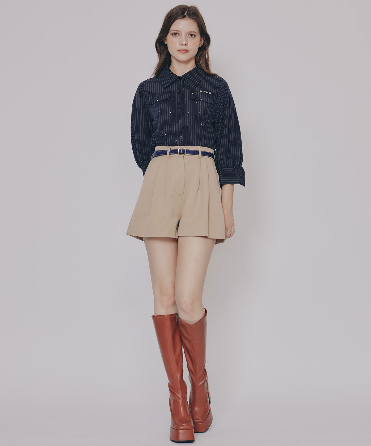 REDYAZEL「スクエアタイツロングブーツ」|ショートブーツ|