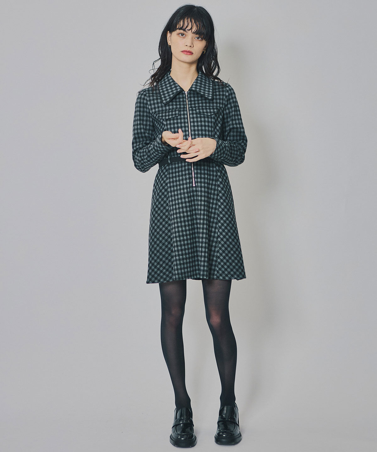 REDYAZEL「クラシカルチェックZIPミニワンピース」|ワンピース|