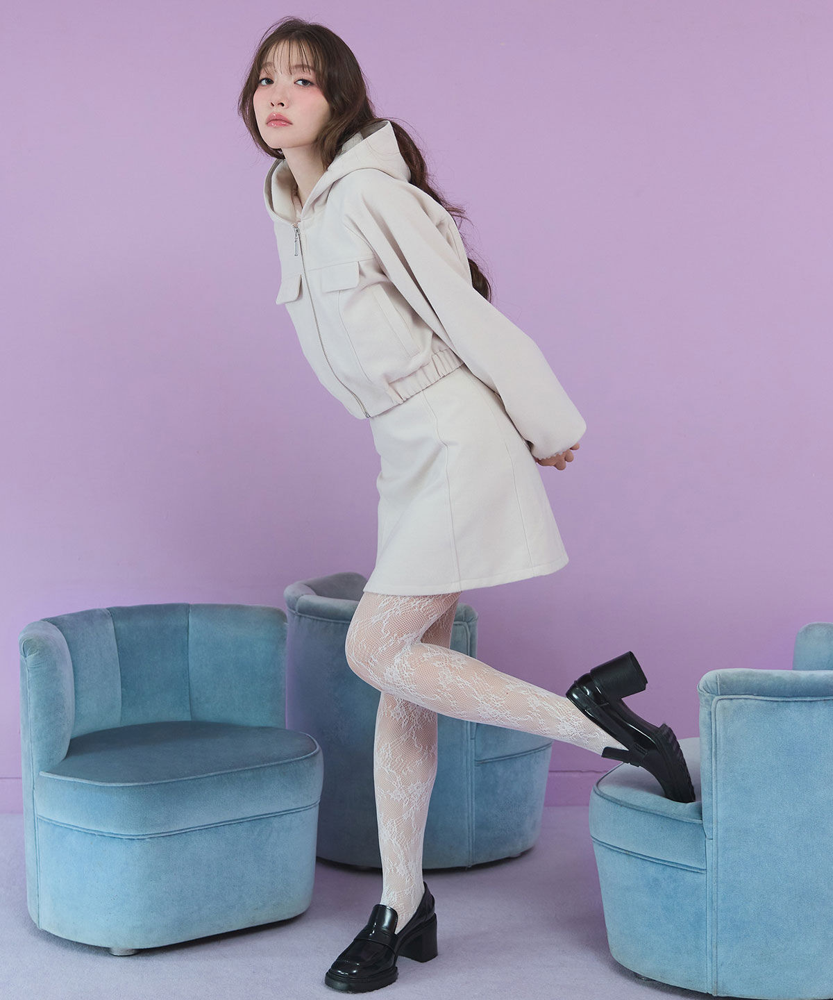 REDYAZEL「ハイウエストフレアミニスカート」|フレア|