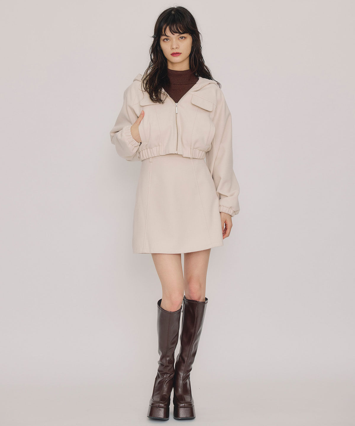 REDYAZEL「ハイウエストフレアミニスカート」|フレア|