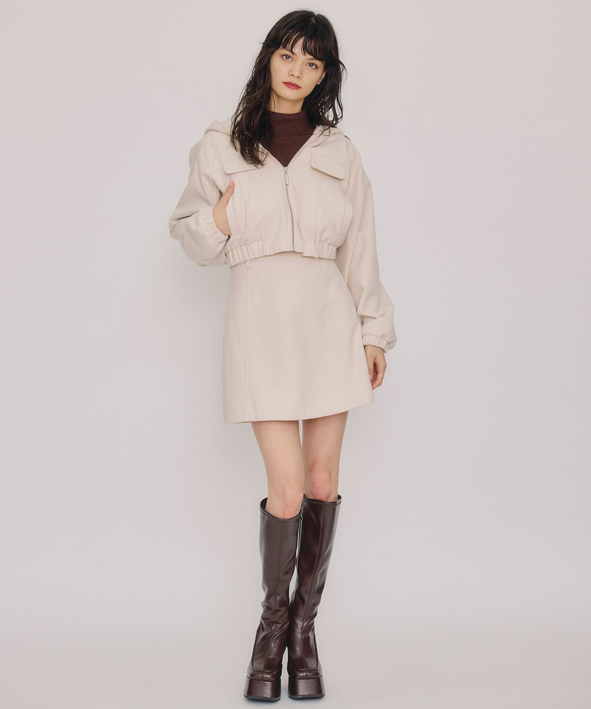 REDYAZEL「ハイウエストフレアミニスカート」|フレア|