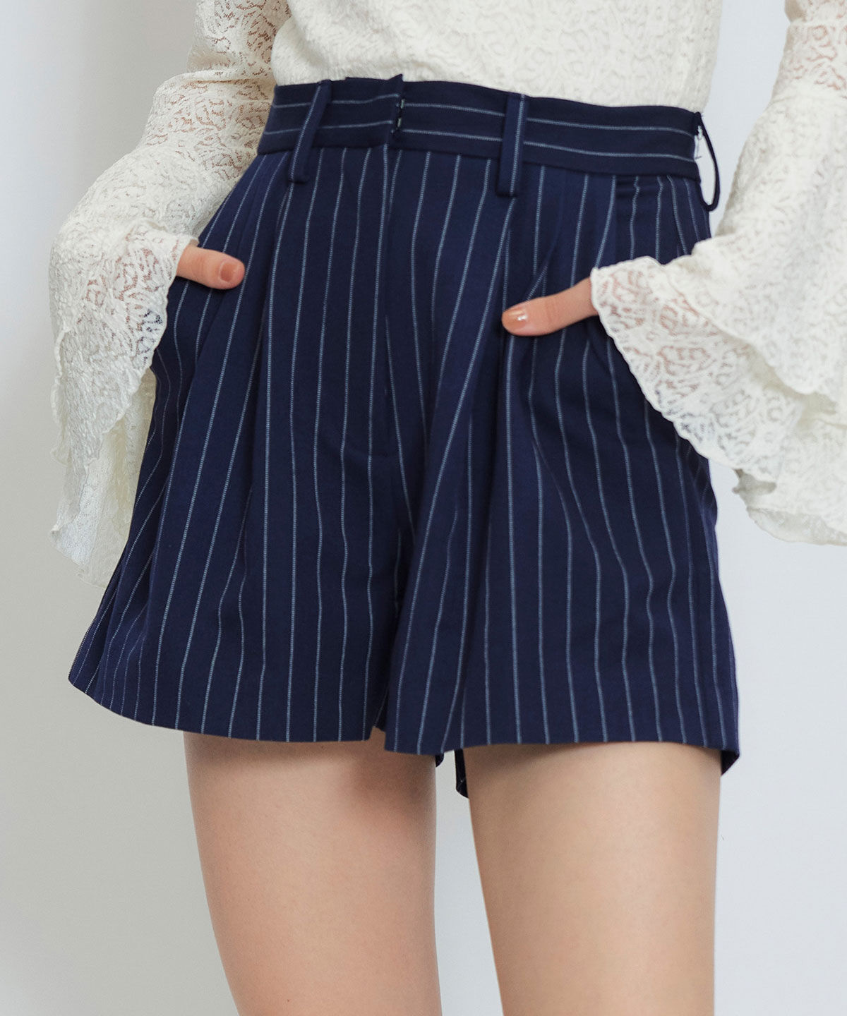 REDYAZEL「ベーシックタックショートパンツ」|キュロット|ｸﾞﾚﾝﾁｪｯｸ(大)