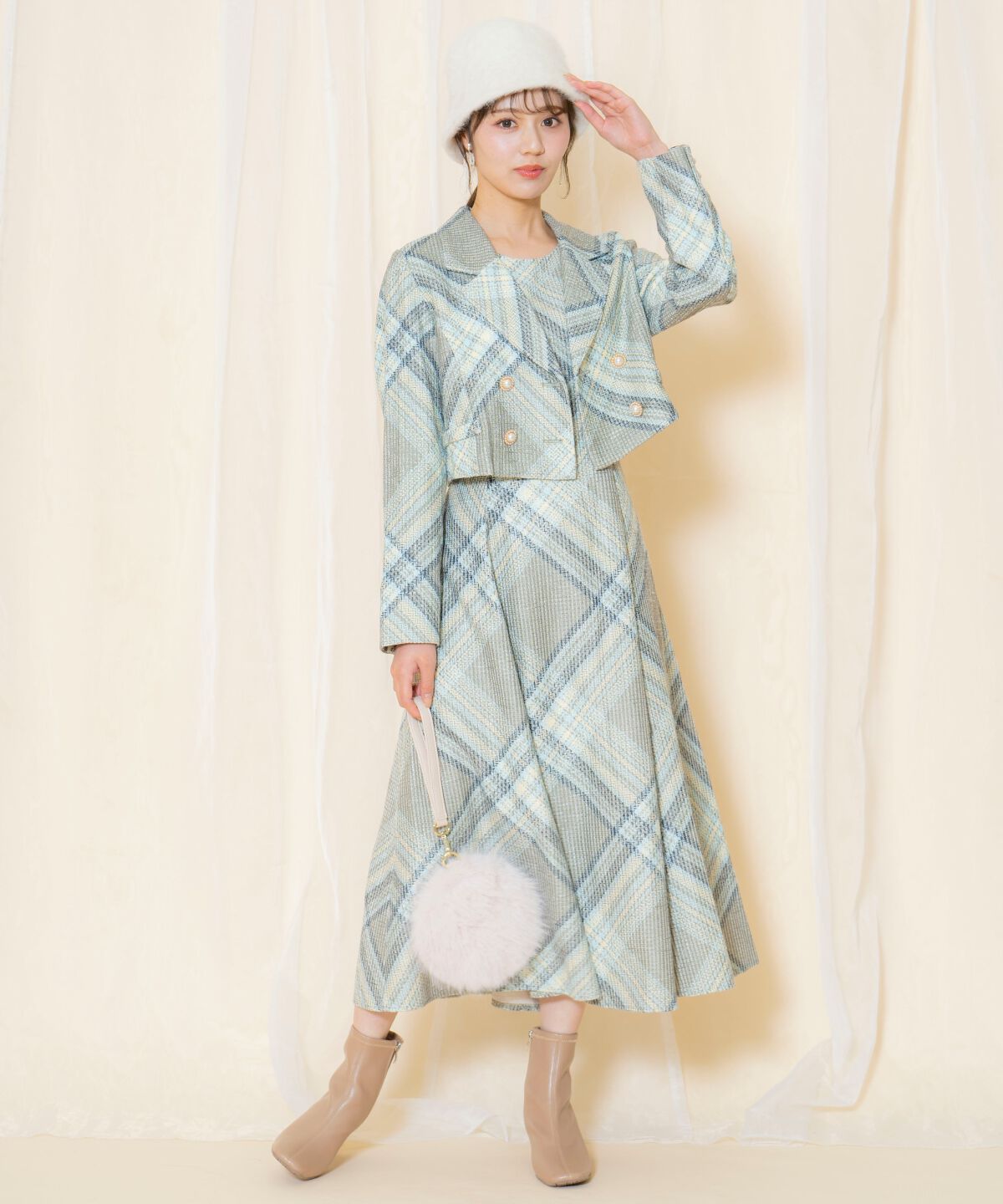 WILLSELECTION「ツイードチェックショートジャケット」|テーラードジャケット|