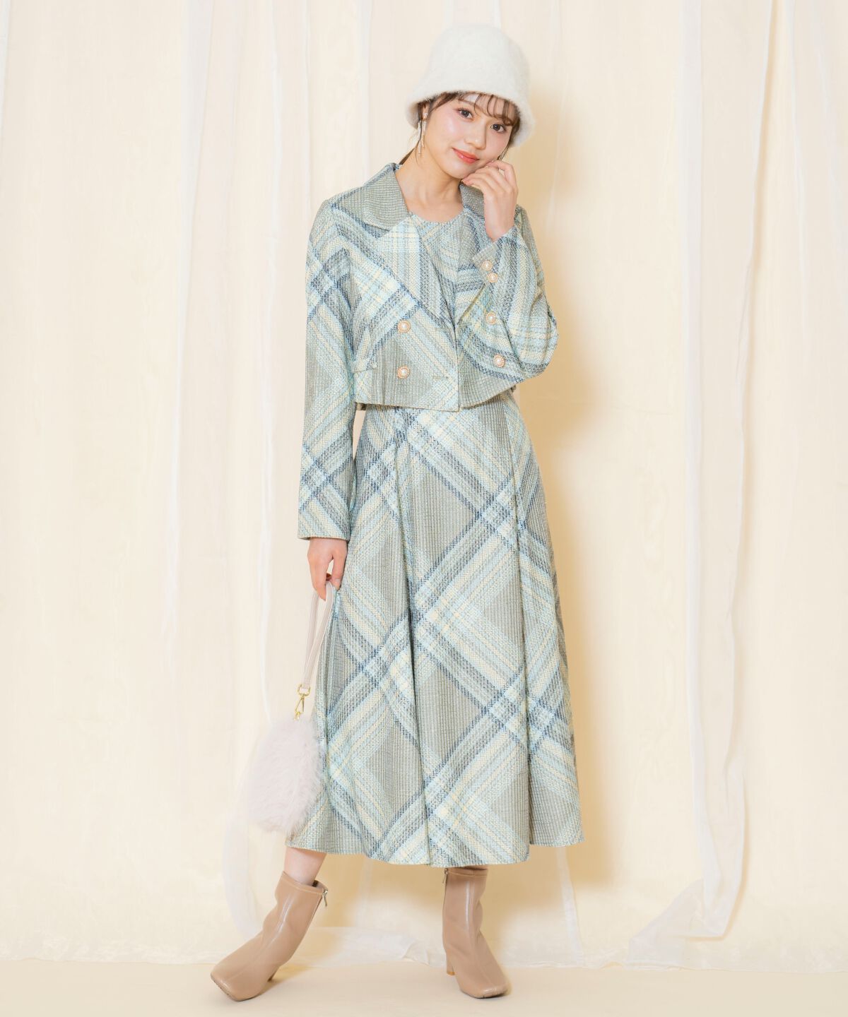 WILLSELECTION「ツイードチェックショートジャケット」|テーラードジャケット|