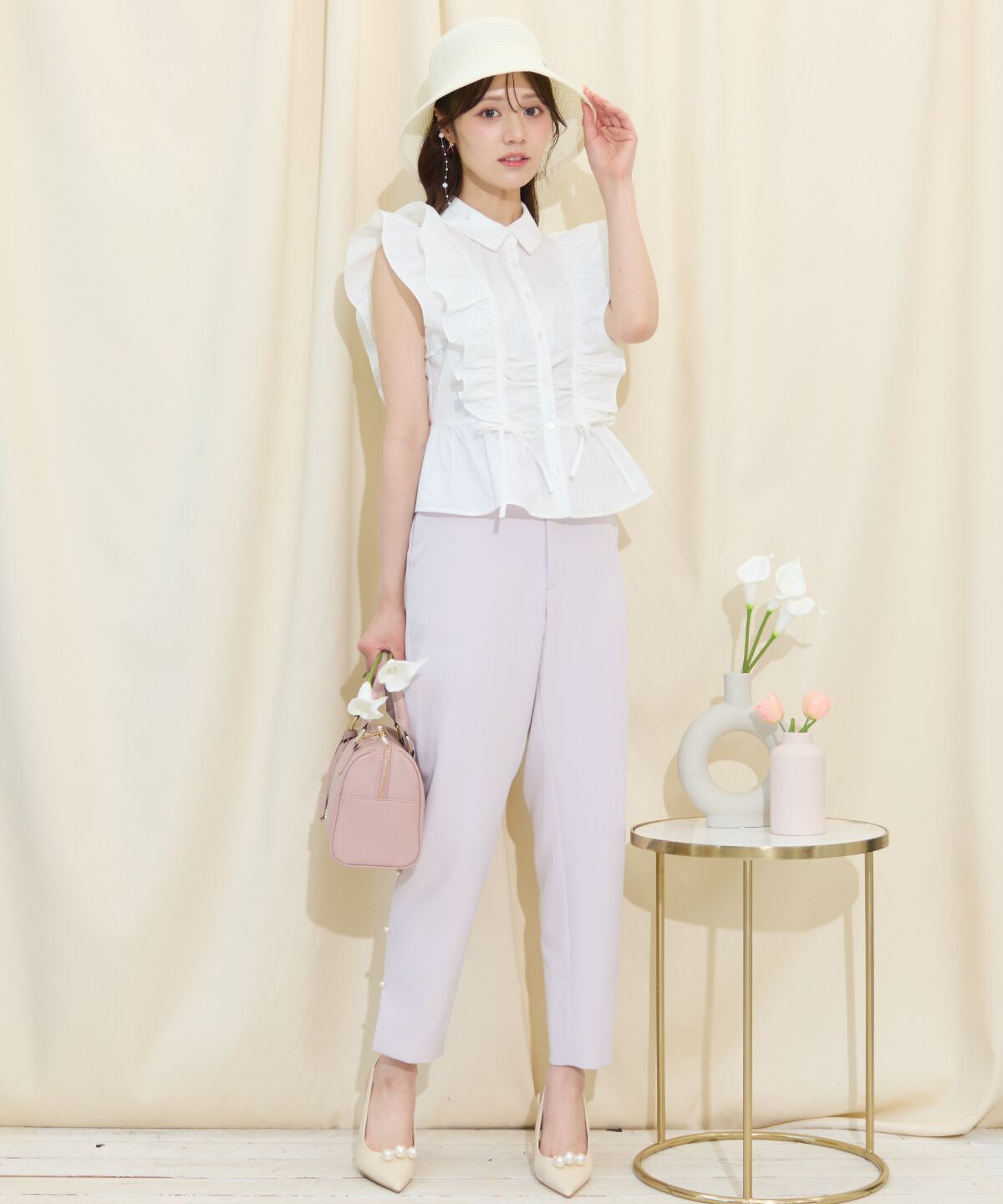 WILLSELECTION「ギャザーリボンフリルスリーブブラウス」|シャツ・ブラウス|