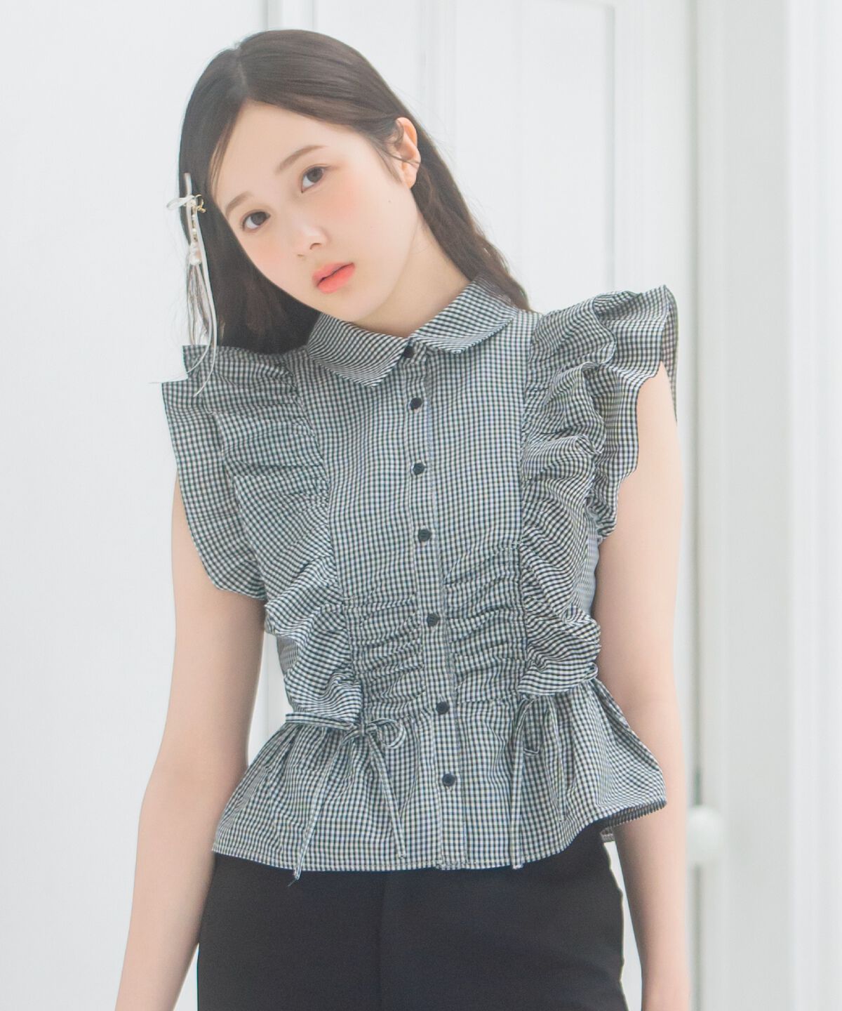 WILLSELECTION「ギャザーリボンフリルスリーブブラウス」|シャツ・ブラウス|