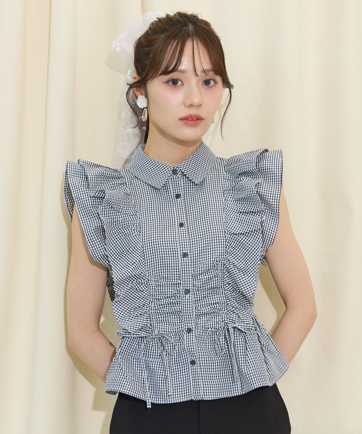 WILLSELECTION「ギャザーリボンフリルスリーブブラウス」|シャツ・ブラウス|