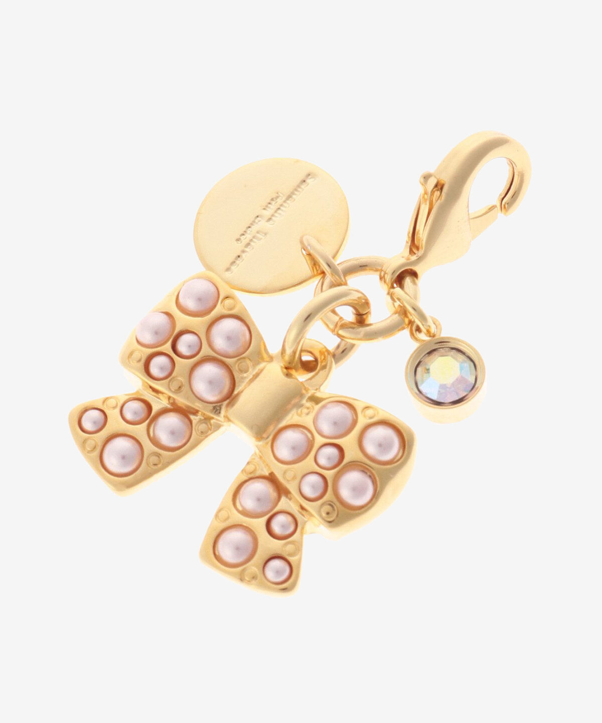 Samantha Thavasa Petit Choice「パールリボンファスナーチャーム」|チャーム・キーホルダー|ピンク