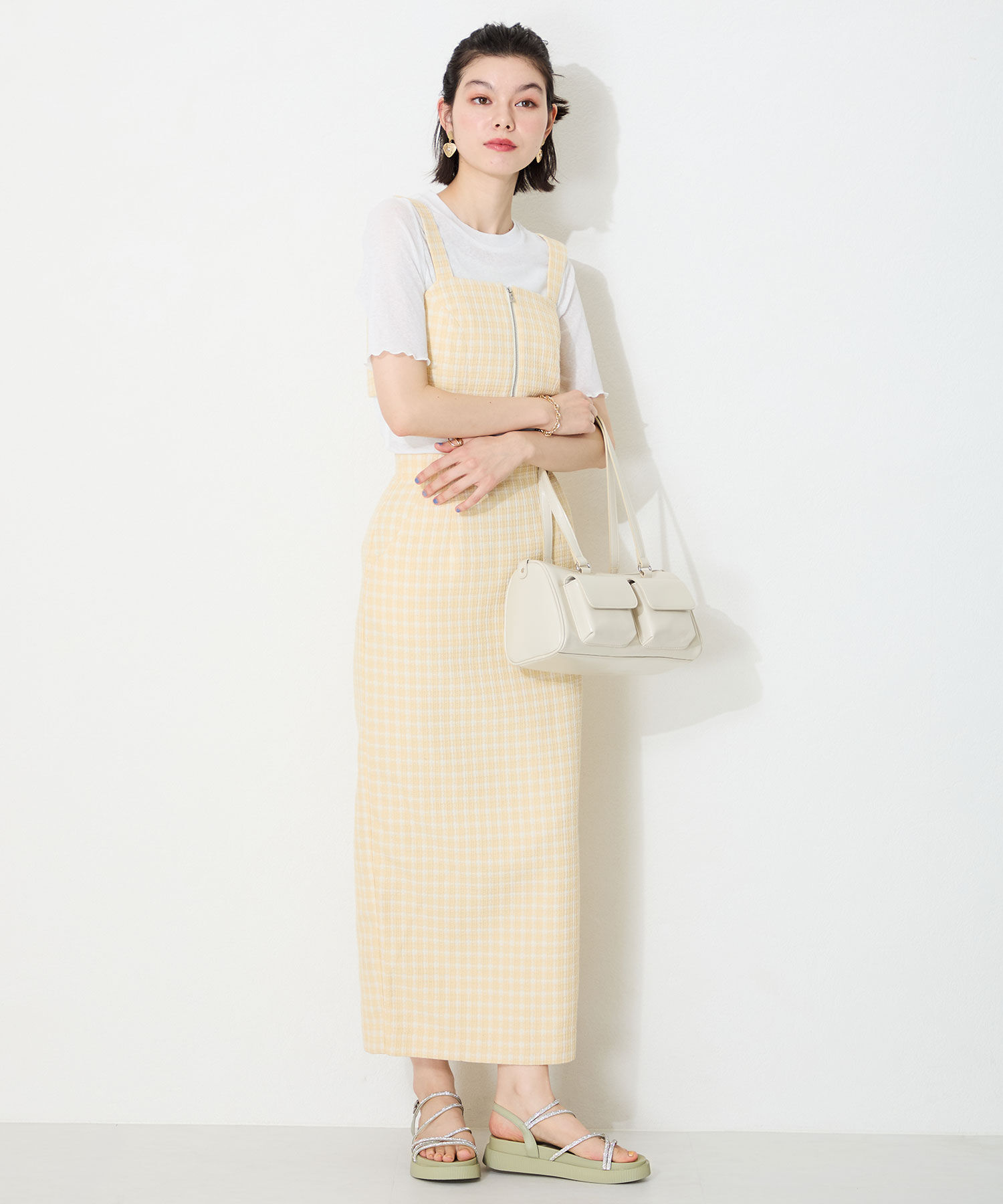 ORiental TRaffic「【追加】ラインストーンストラップサンダル/41217 サンダル 人気 トレンド 売れてる ラインストーン」|サンダル|