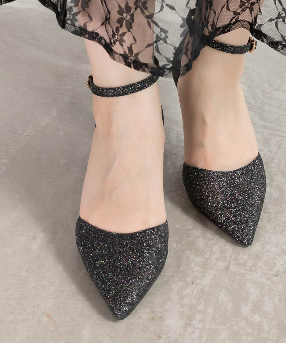  「2WAY グリッターストラップパンプス」|パンプス|