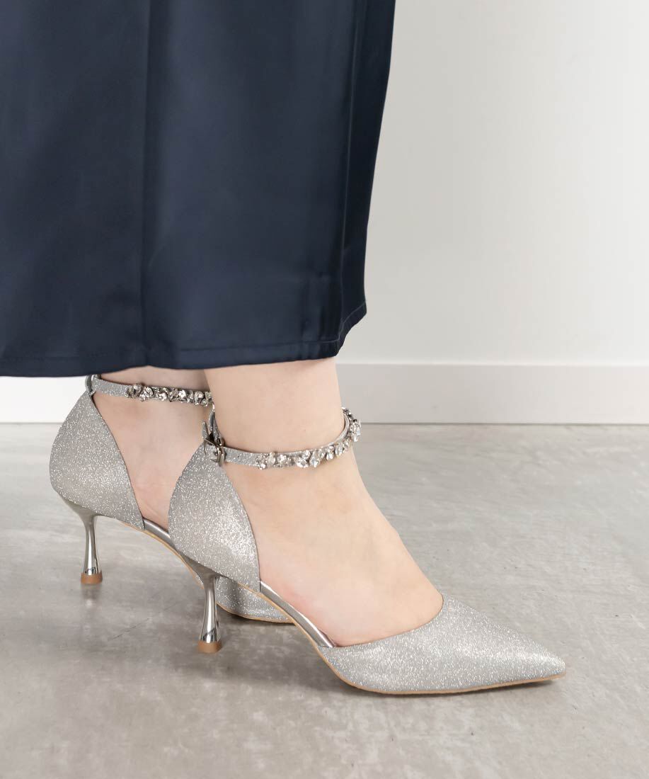  「2WAY グリッターストラップパンプス」|パンプス|