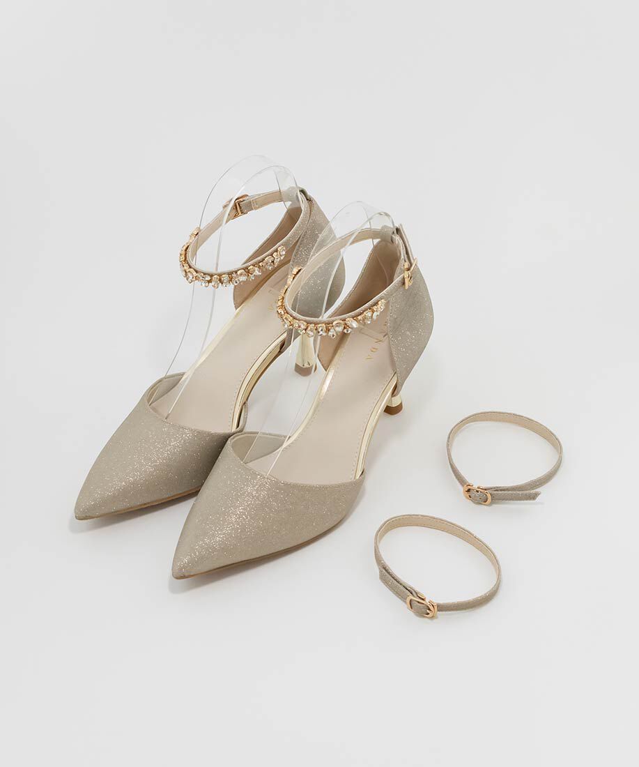  「2WAY グリッターストラップパンプス」|パンプス|